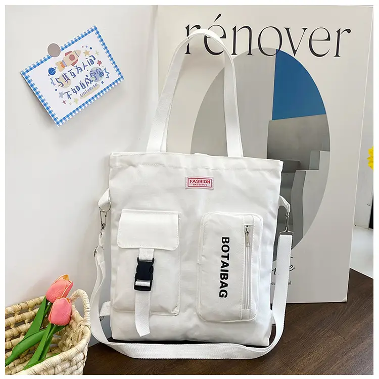 Women's Canvas Shoulder Bag Multi Color Large Capacity - Image 2