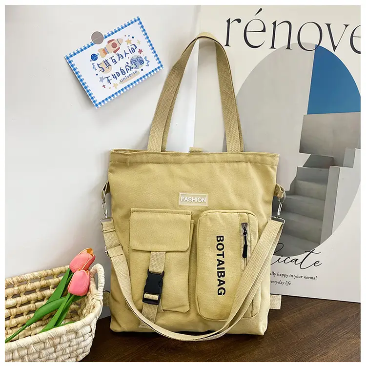 Women's Canvas Shoulder Bag Multi Color Large Capacity - Image 3
