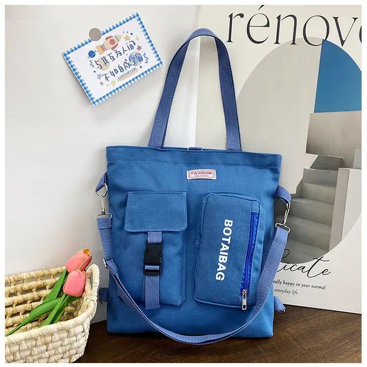 Women's Canvas Shoulder Bag Multi Color Large Capacity - Image 4