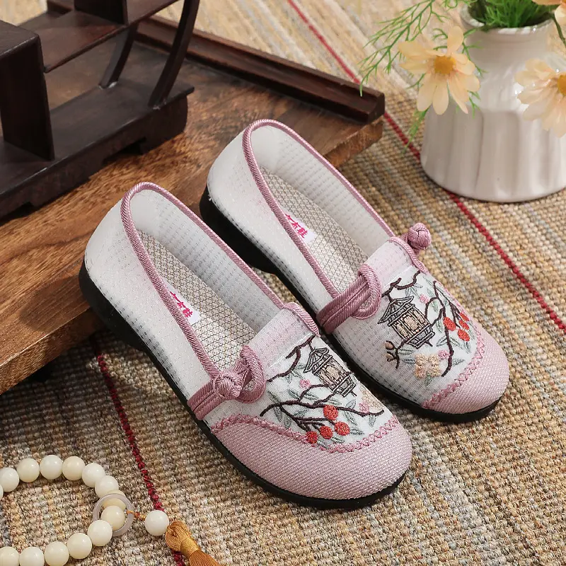 Old Beijing Cloth Shoes Women's Summer Breathable Mother Shoes Soft Sole Non-slip Middle-aged and Elderly Milk Shoes Single-layer Shoes Slip-on Women's Shoes - Image 5