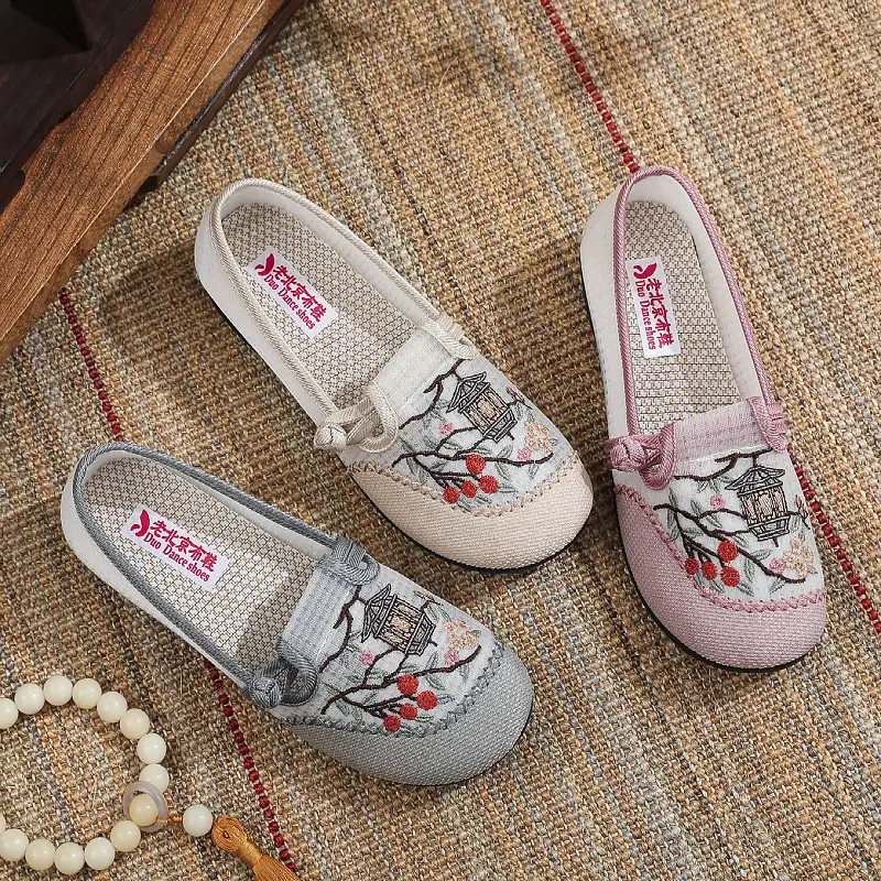 Old Beijing Cloth Shoes Women's Summer Breathable Mother Shoes Soft Sole Non-slip Middle-aged and Elderly Milk Shoes Single-layer Shoes Slip-on Women's Shoes - Image 6