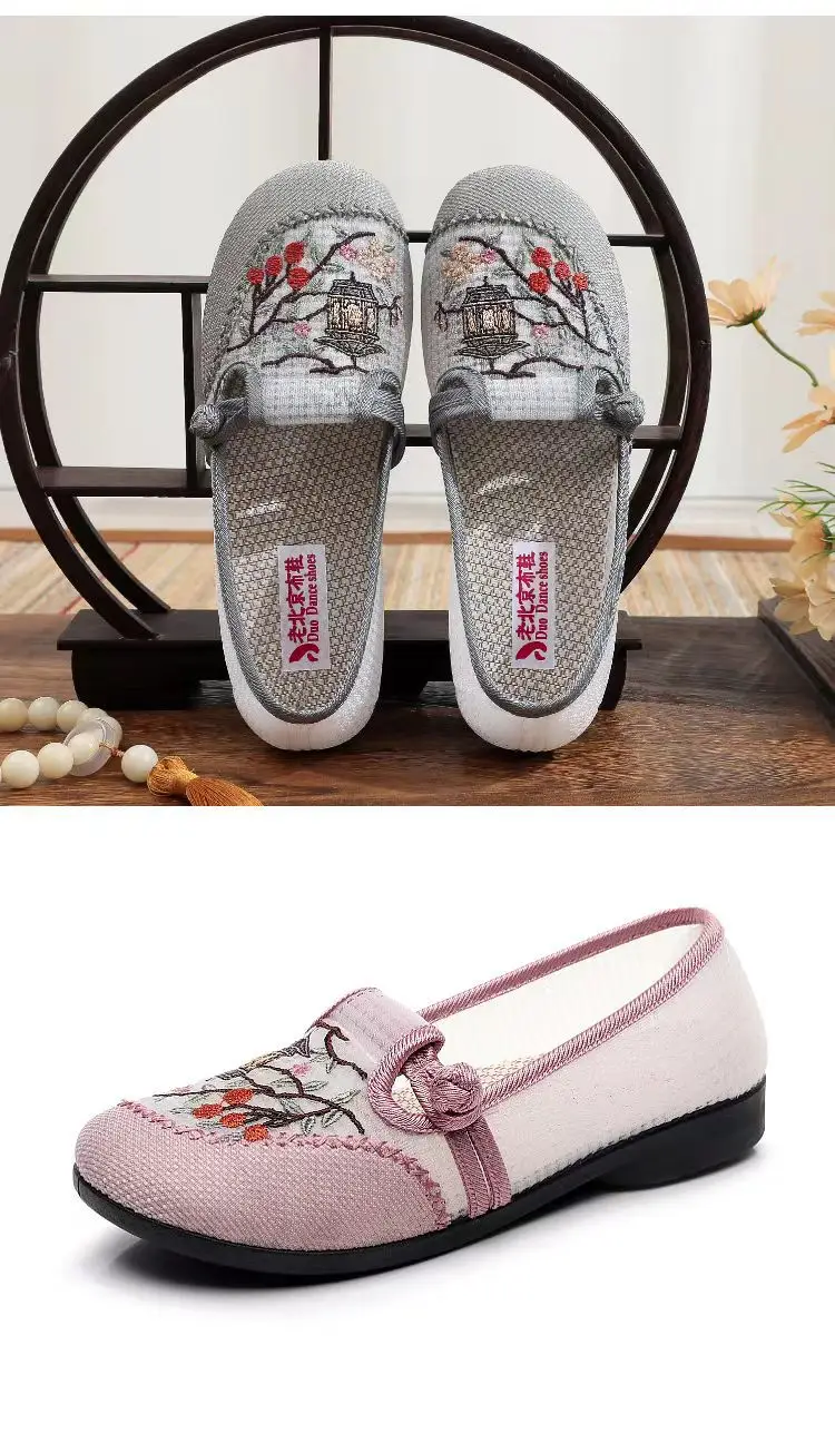 Old Beijing Cloth Shoes Women's Summer Breathable Mother Shoes Soft Sole Non-slip Middle-aged and Elderly Milk Shoes Single-layer Shoes Slip-on Women's Shoes — feature 14