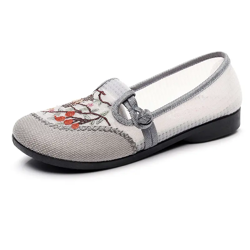 Old Beijing Cloth Shoes Women's Summer Breathable Mother Shoes Soft Sole Non-slip Middle-aged and Elderly Milk Shoes Single-layer Shoes Slip-on Women's Shoes - Image 2