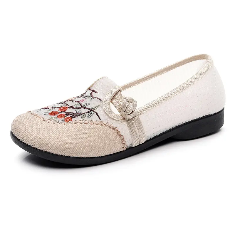 Old Beijing Cloth Shoes Women's Summer Breathable Mother Shoes Soft Sole Non-slip Middle-aged and Elderly Milk Shoes Single-layer Shoes Slip-on Women's Shoes - Image 3