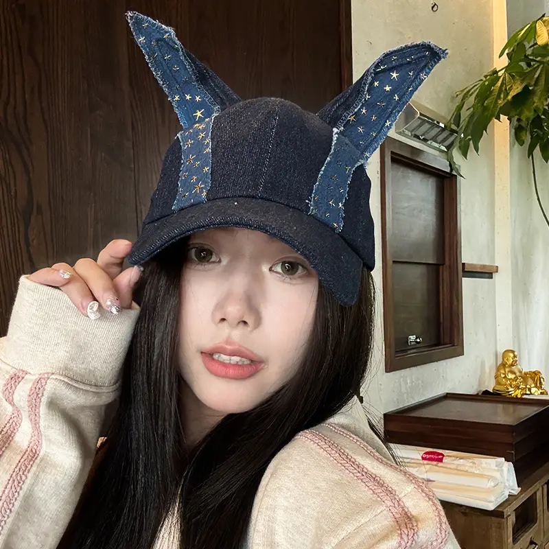 New Denim Doberman Ears Baseball Cap for Women - Image 4