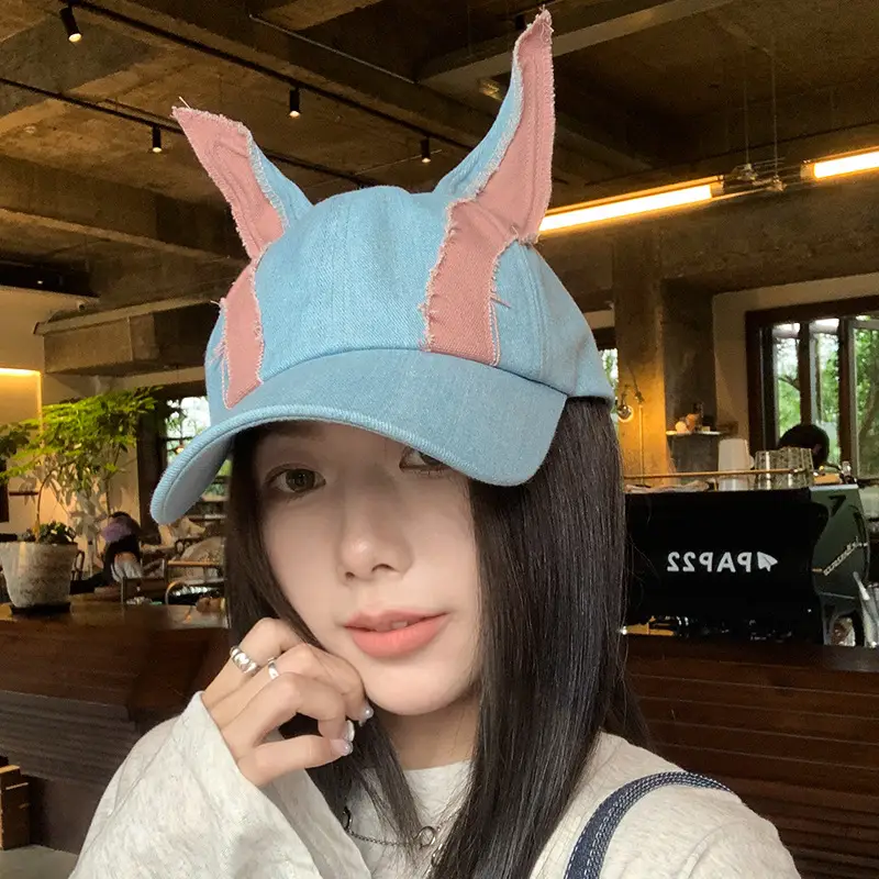 New Denim Doberman Ears Baseball Cap for Women - Image 5