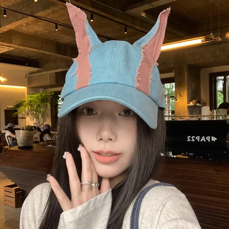 New Denim Doberman Ears Baseball Cap for Women - Image 6