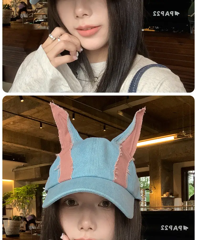 New Denim Doberman Ears Baseball Cap for Women — feature 15
