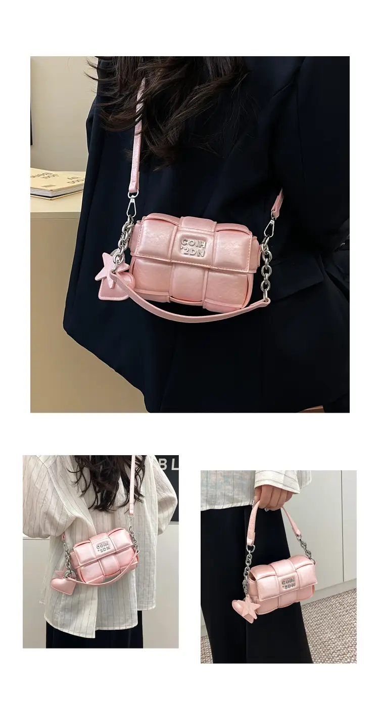 Elegant White Woven Chain Crossbody Bag for Women — feature 10