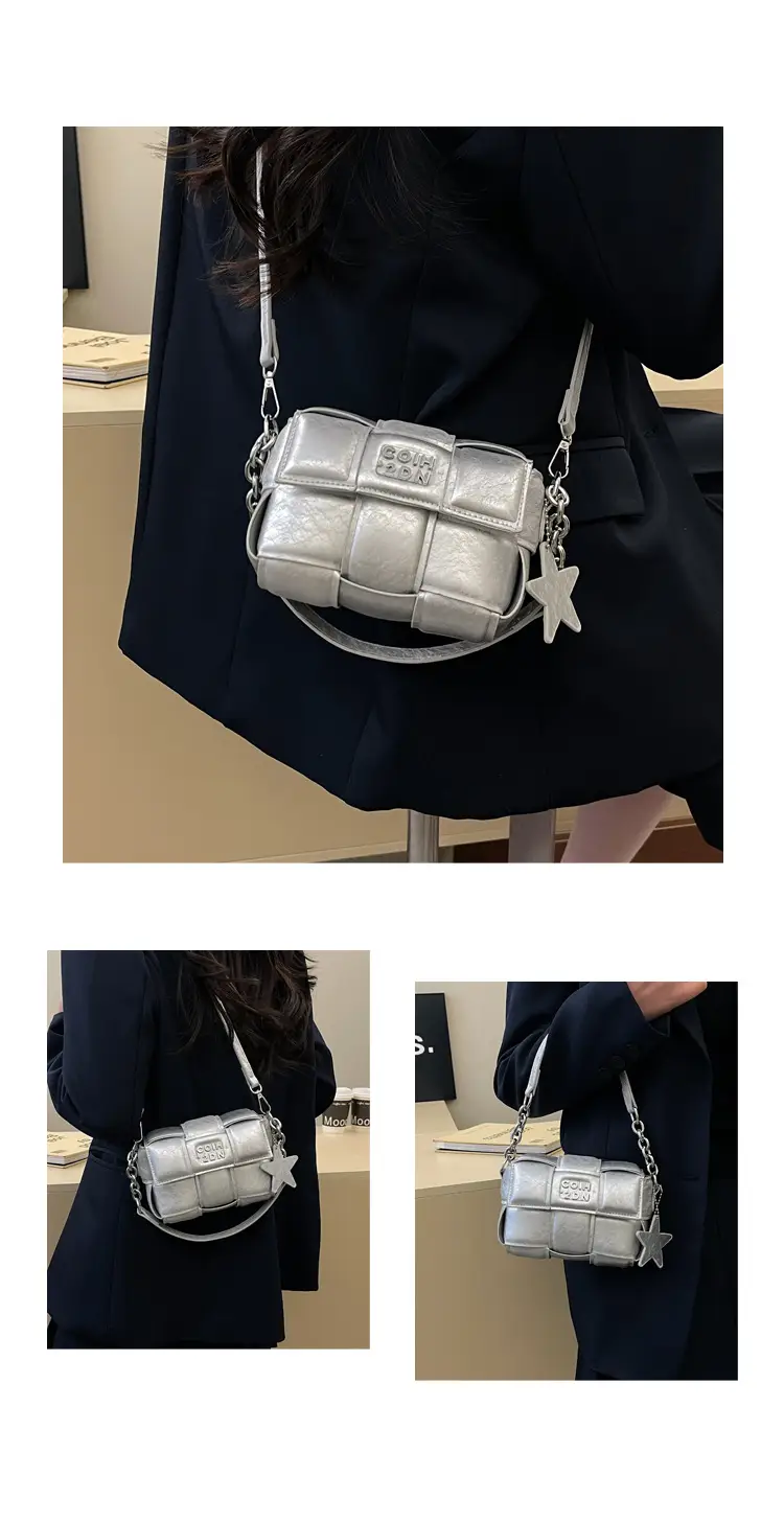 Elegant White Woven Chain Crossbody Bag for Women — feature 12