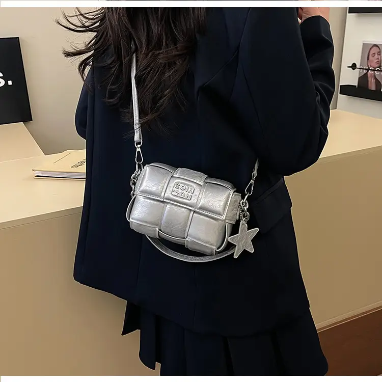 Elegant White Woven Chain Crossbody Bag for Women — feature 34