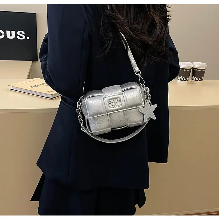 Elegant White Woven Chain Crossbody Bag for Women — feature 35