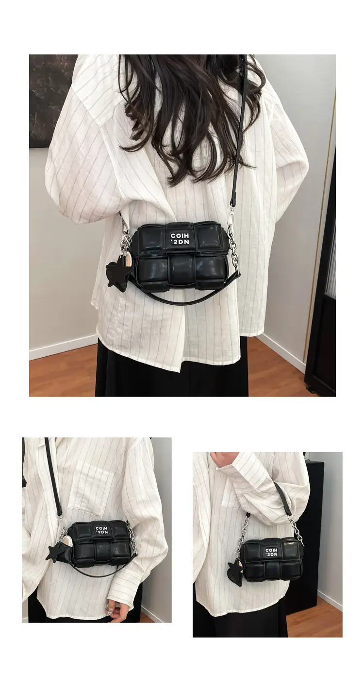 Elegant White Woven Chain Crossbody Bag for Women — feature 9