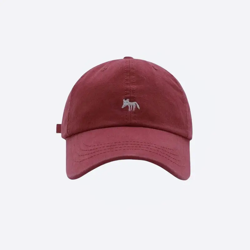 White Maroon Fox Cap for Men Women Baseball - Image 8