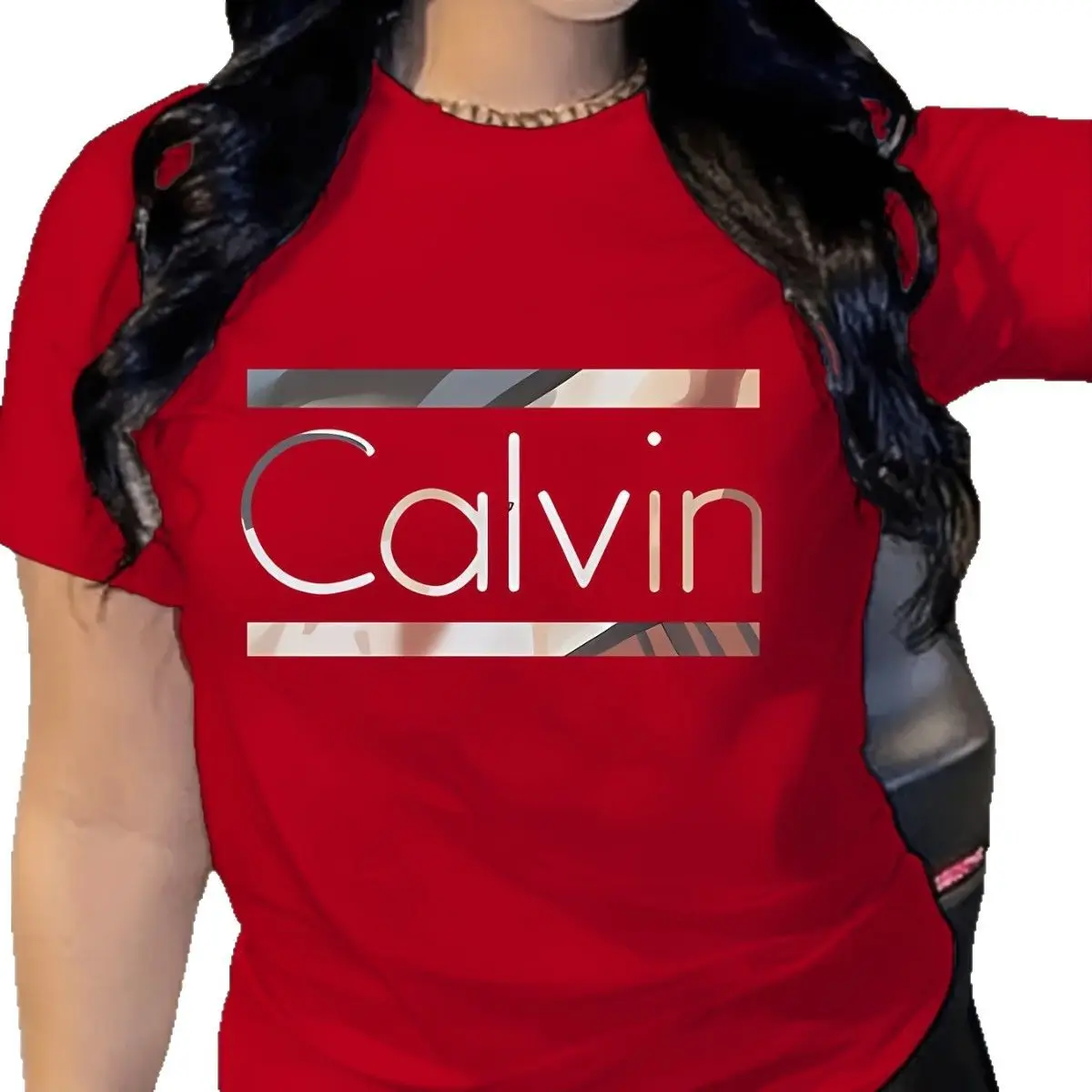 Calvin Klein Women Red 3D Printed Cotton T-Shirt - Image 6
