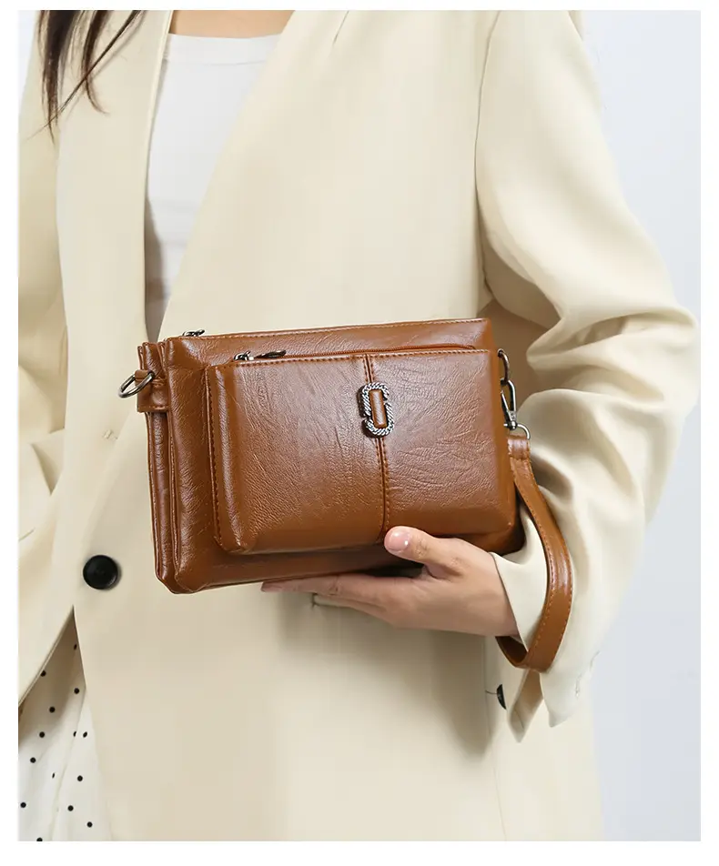 Black Women's 2026 Clutch Bag Multi-Compartment Crossbody — feature 18