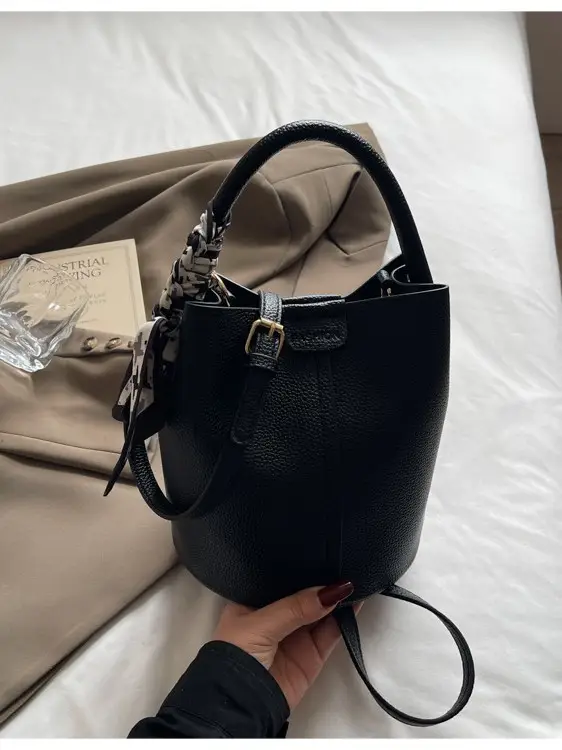 Black Crossbody Bucket Bag for Women 2026 - Image 6
