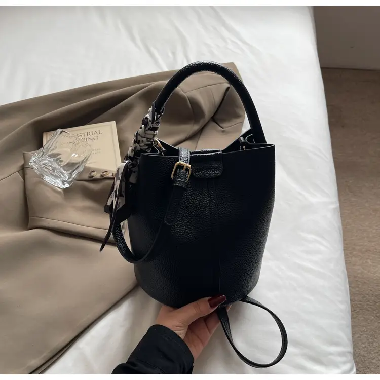 Black Crossbody Bag with Gold Plated Handle — feature 9