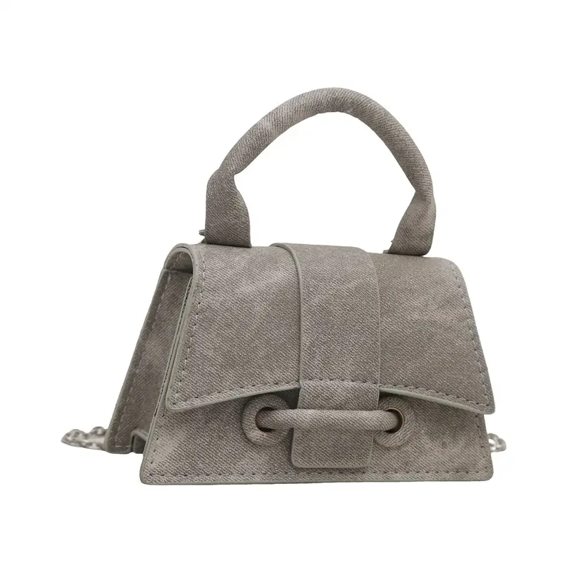 Light Luxury Women's Shoulder Crossbody Bag Beige Suede Chain Strap - Image 9