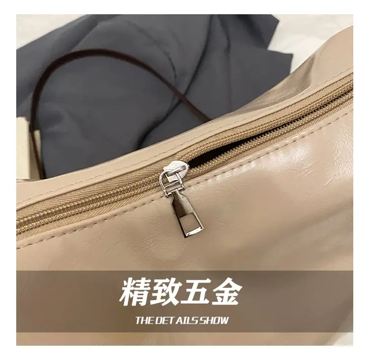 Retro Tote Bag Beige Brown Tassel Decor — feature 4