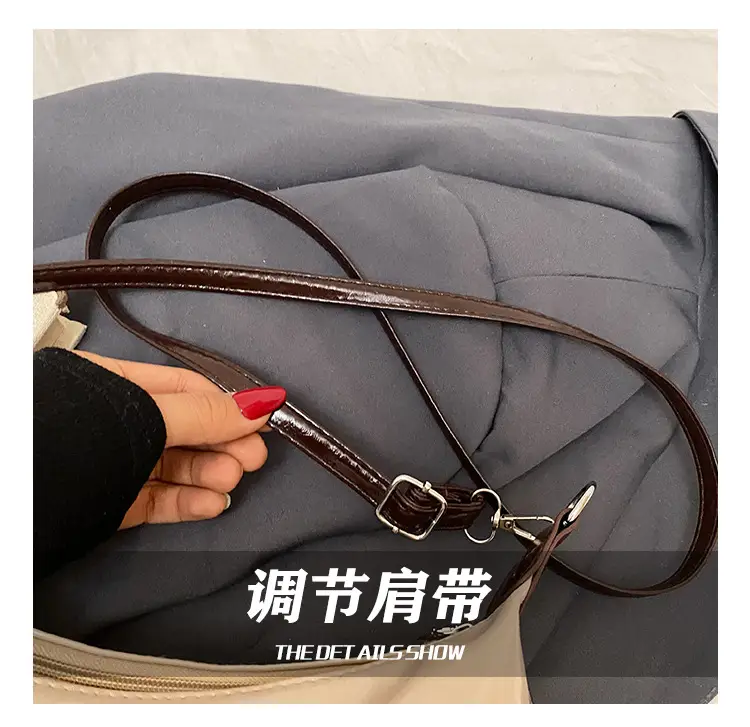 Retro Tote Bag Beige Brown Tassel Decor — feature 7