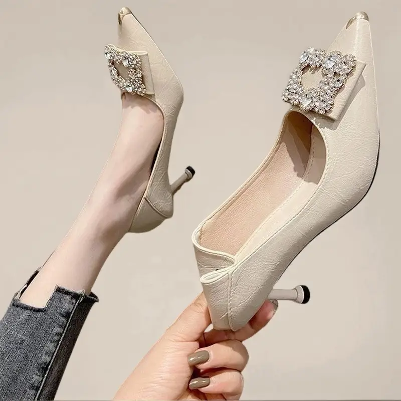 2026 Low Heel Professional Women's Shoes with Rhinestone Toe - Image 2