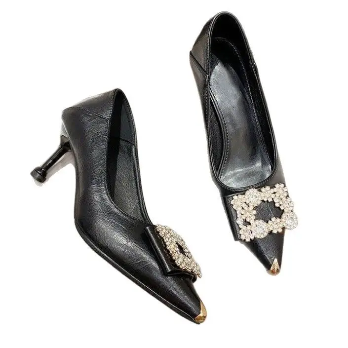 2026 Low Heel Professional Women's Shoes with Rhinestone Toe - Image 5