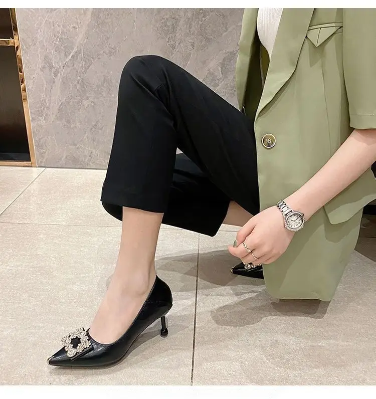 2026 Low Heel Professional Women's Shoes with Rhinestone Toe — feature 5