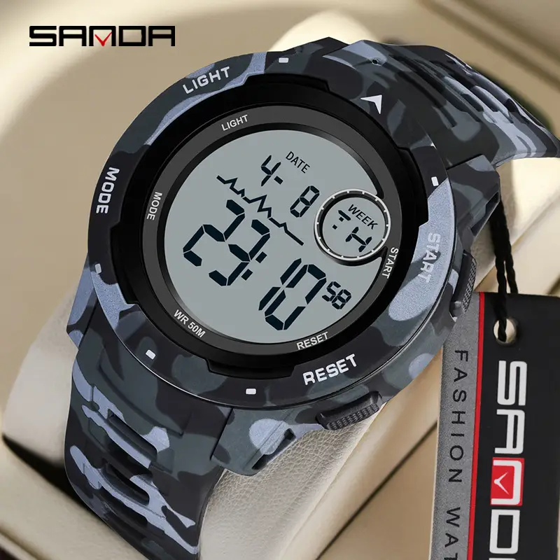 Sanda Military Camouflage Digital Watch Green - Image 9