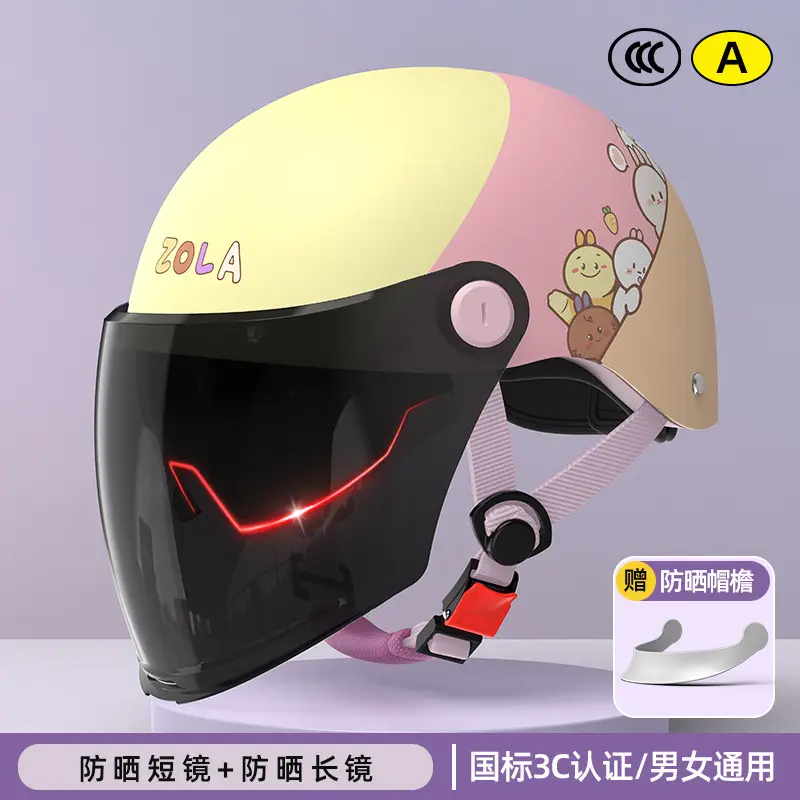 3C认证防雨半盔女男夏季防晒头套