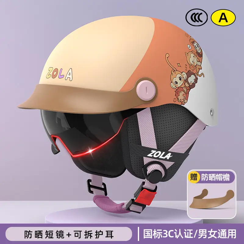 3C认证防雨半盔女男夏季防晒头套