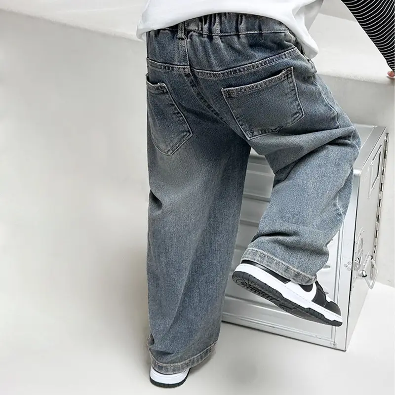 Children's Fleece Lined Wide Leg Jeans Medium Large - Image 10