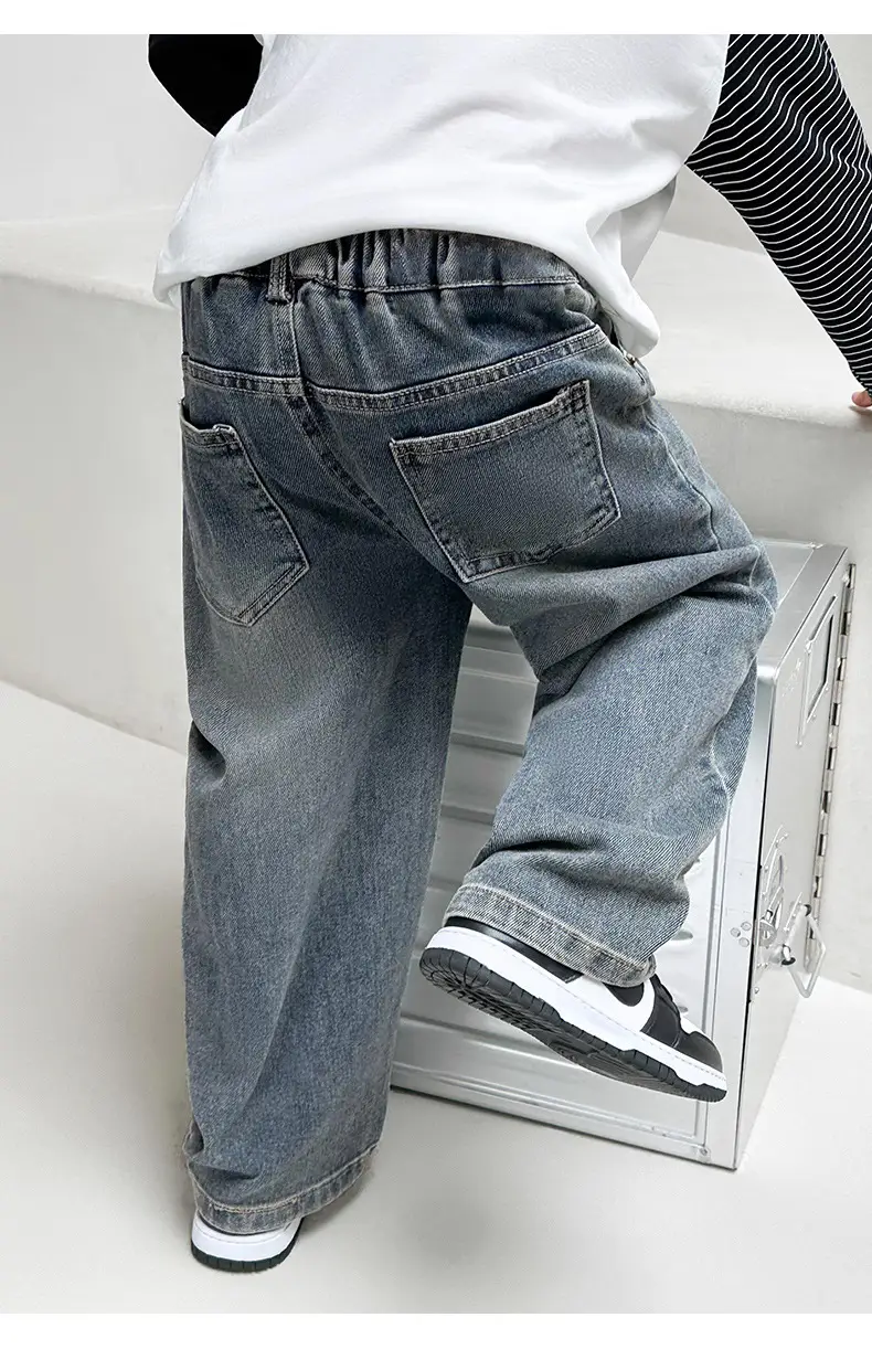 Children's Fleece Lined Wide Leg Jeans Medium Large — feature 12