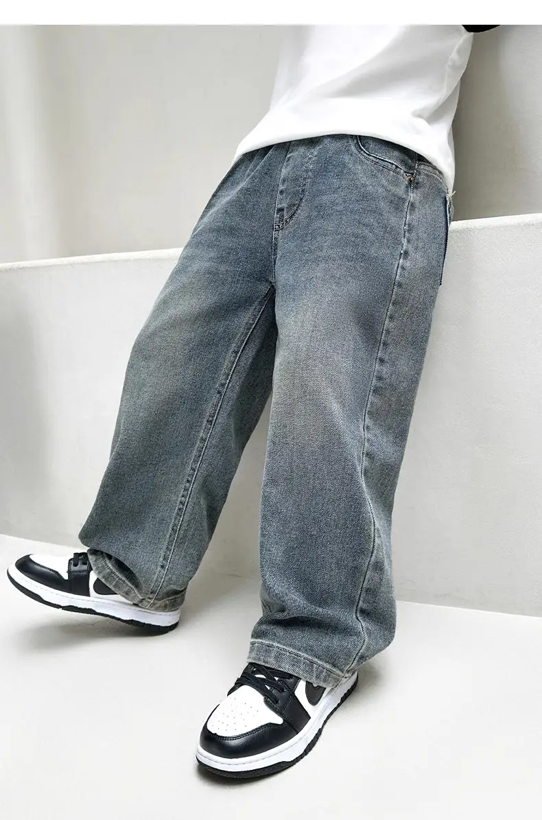 Children's Fleece Lined Wide Leg Jeans Medium Large — feature 14