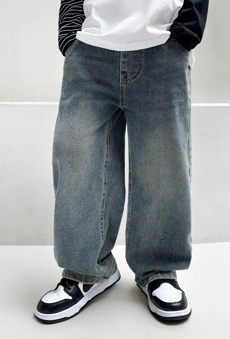Children's Fleece Lined Wide Leg Jeans Medium Large — feature 2
