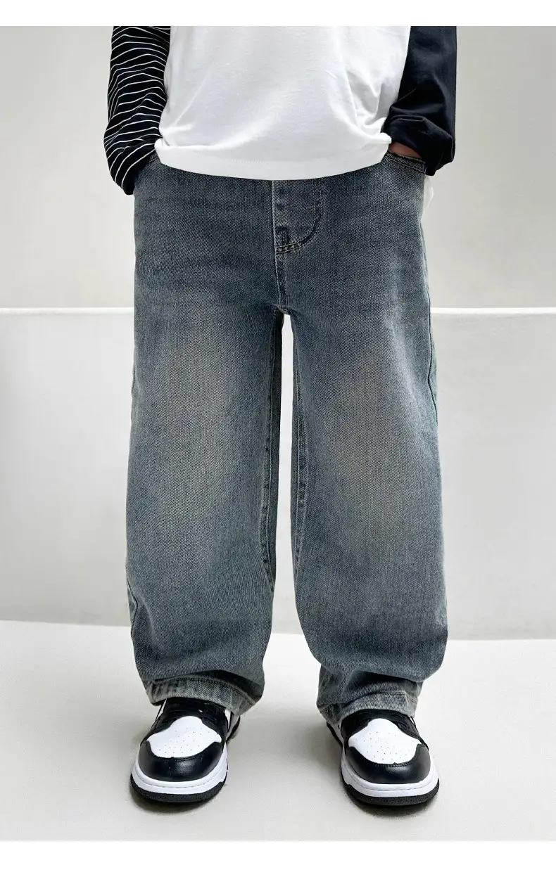Children's Fleece Lined Wide Leg Jeans Medium Large — feature 8