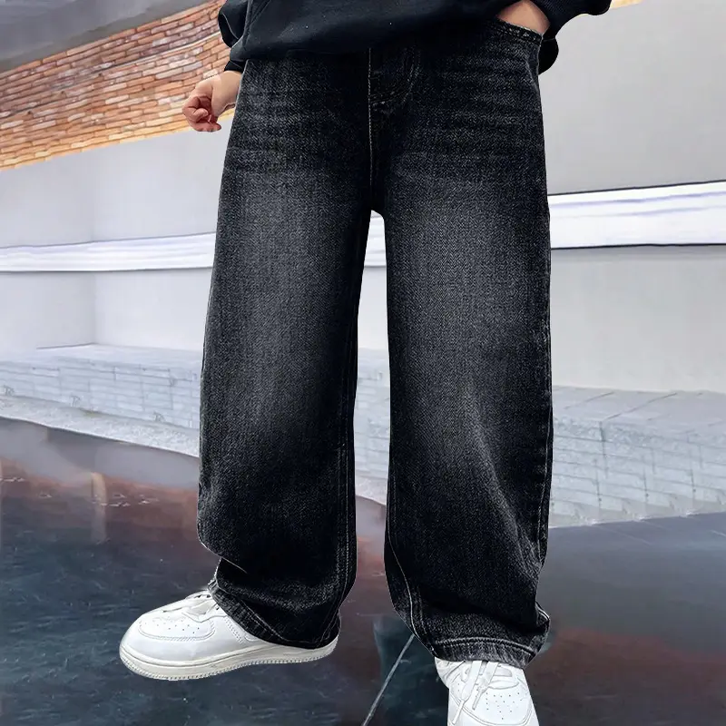 Children's Fleece Lined Wide Leg Jeans Medium Large - Image 2