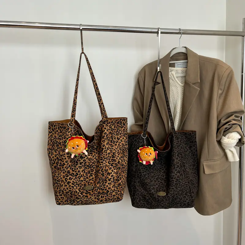 Retro Leopard Print Large Tote Bag for Women - Image 8