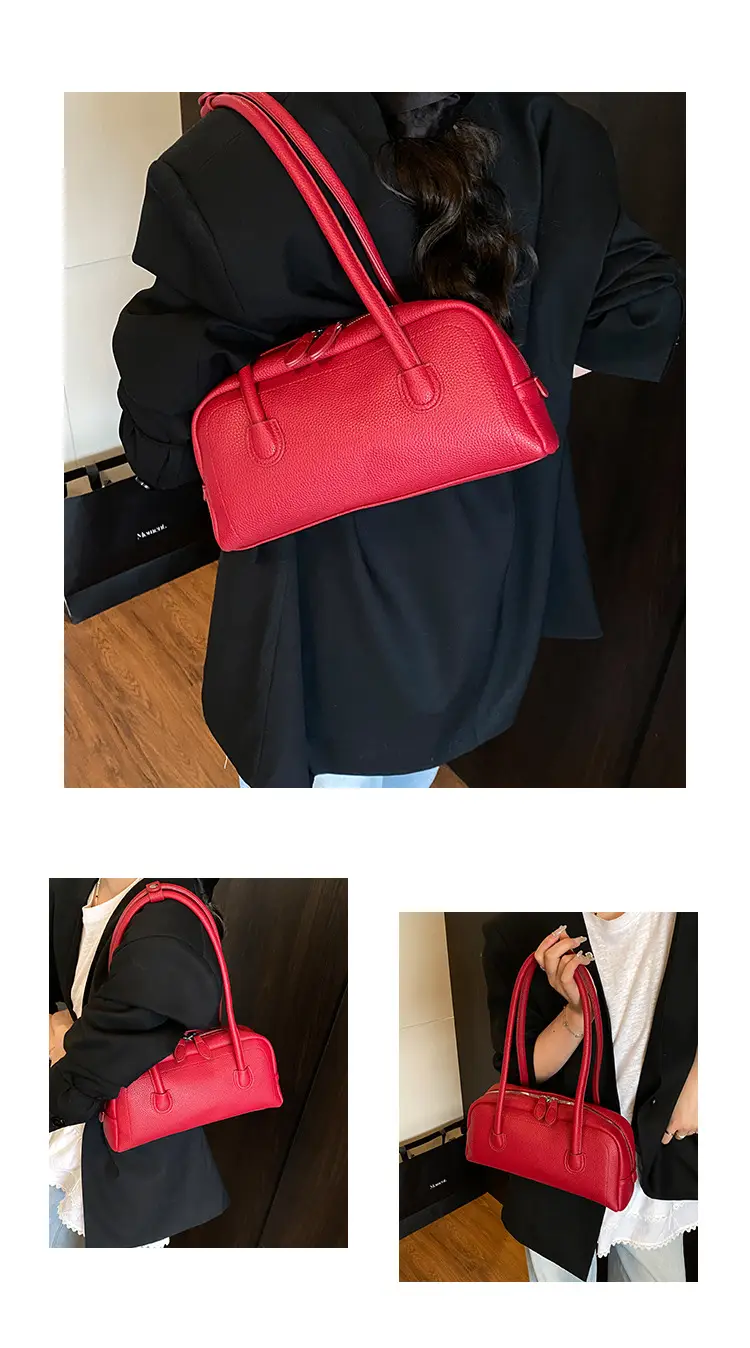 Women's Yellow Litchi Pattern Shoulder Bag — feature 11