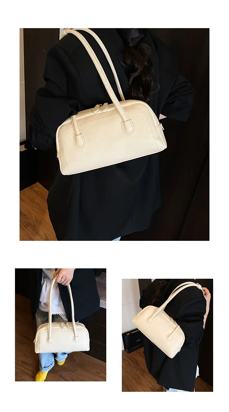 Women's Yellow Litchi Pattern Shoulder Bag — feature 12