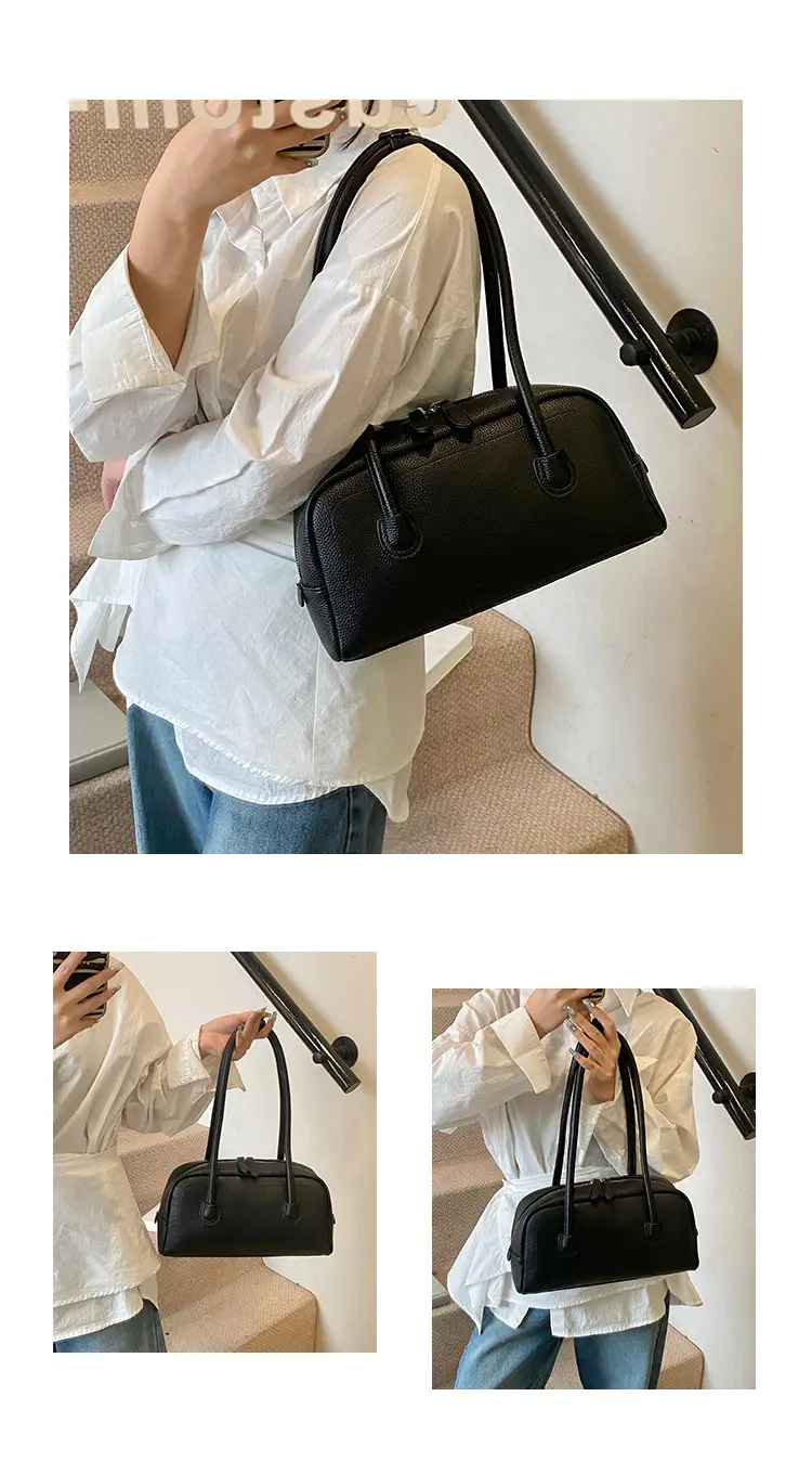 Women's Yellow Litchi Pattern Shoulder Bag — feature 13
