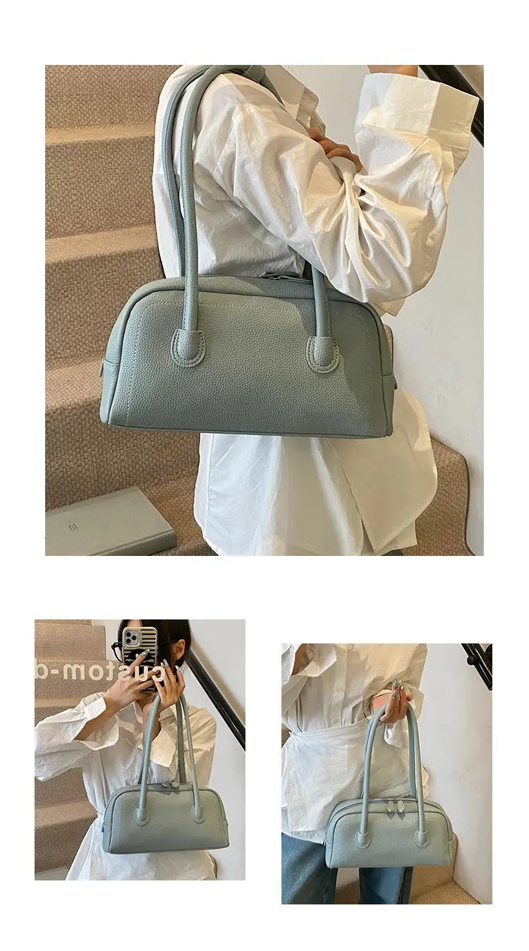 Women's Yellow Litchi Pattern Shoulder Bag — feature 15