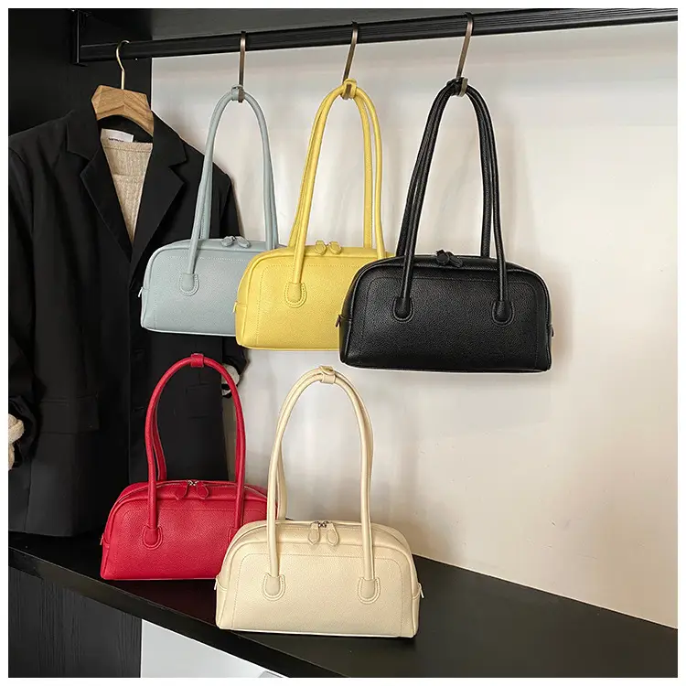 Women's Yellow Litchi Pattern Shoulder Bag — feature 16