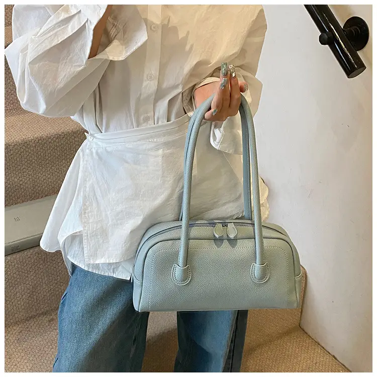 Women's Yellow Litchi Pattern Shoulder Bag — feature 17