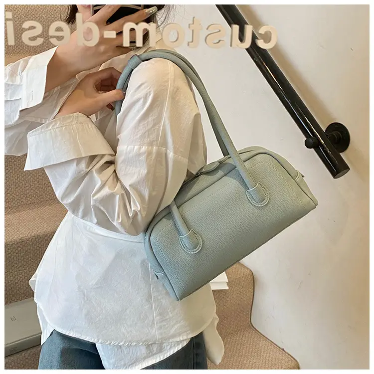 Women's Yellow Litchi Pattern Shoulder Bag — feature 18