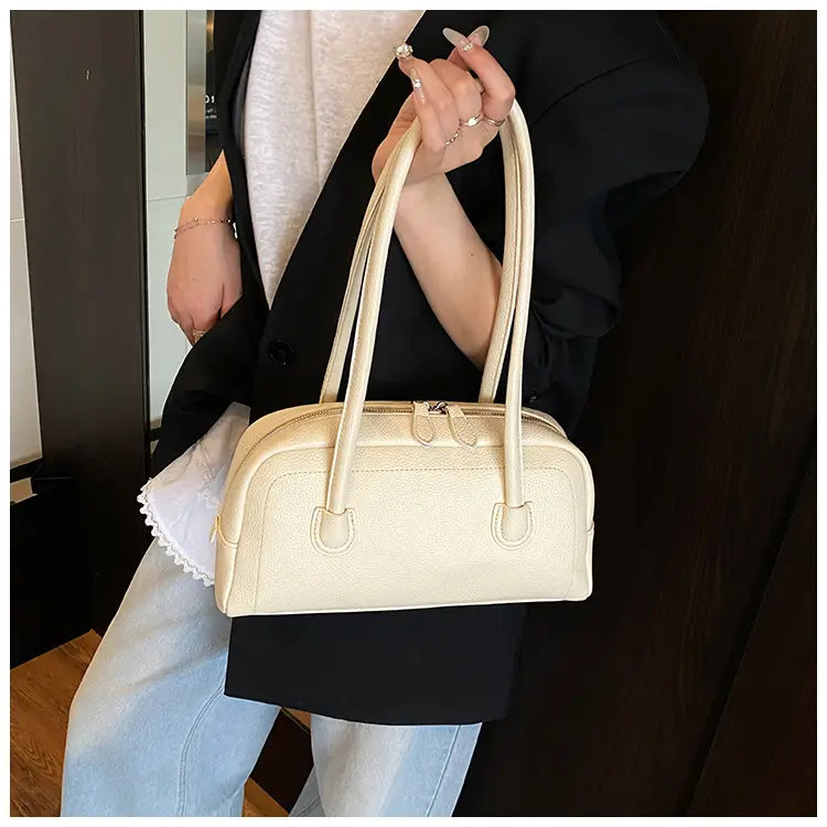 Women's Yellow Litchi Pattern Shoulder Bag — feature 23