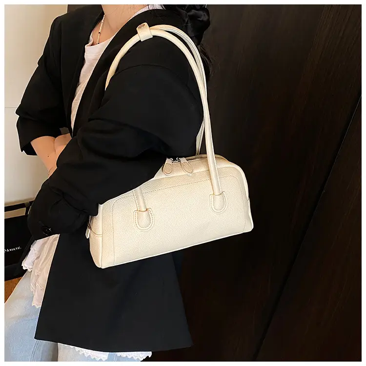 Women's Yellow Litchi Pattern Shoulder Bag — feature 24