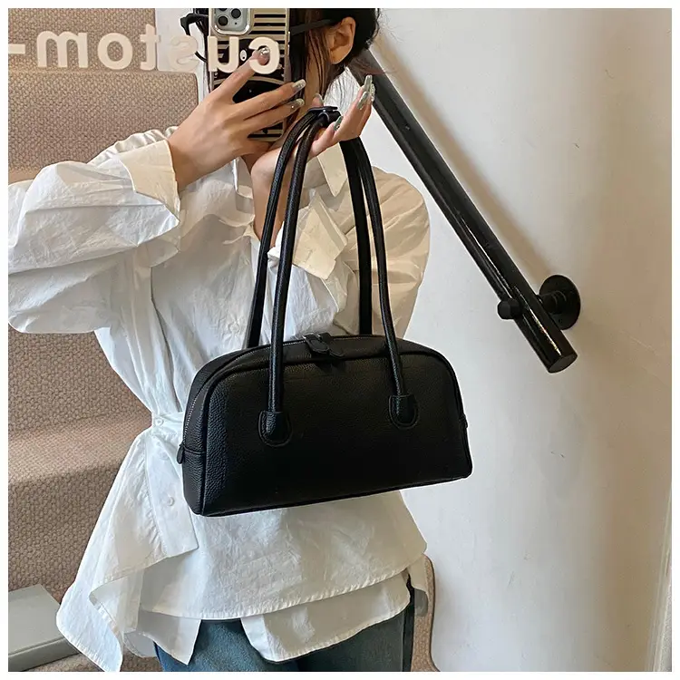 Women's Yellow Litchi Pattern Shoulder Bag — feature 25