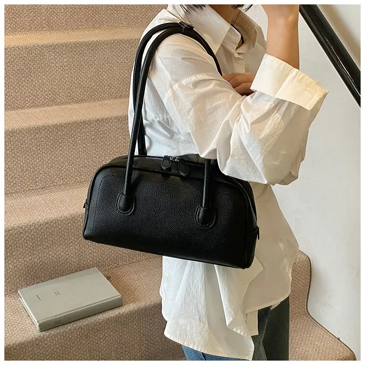 Women's Yellow Litchi Pattern Shoulder Bag — feature 26