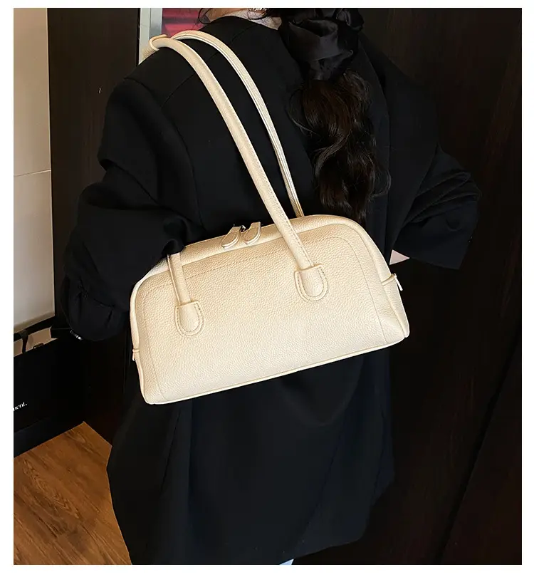 Women's Yellow Litchi Pattern Shoulder Bag — feature 4
